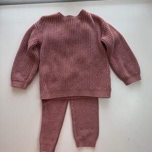 H&M Organic Cotton Knitwear in Dusty Pink